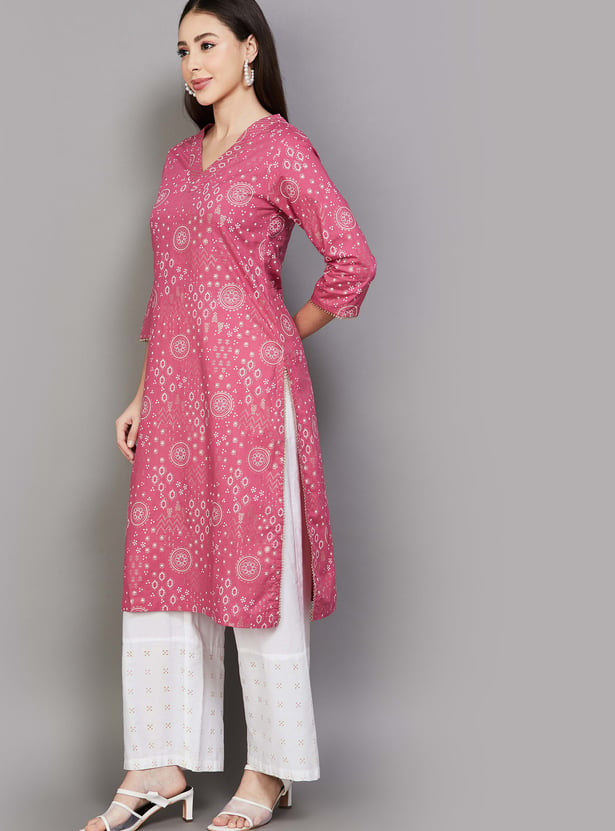 BIBA Bandhani Print Straight Kurta