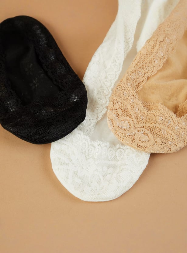 GINGER Lace No Show Socks - Pack of 3