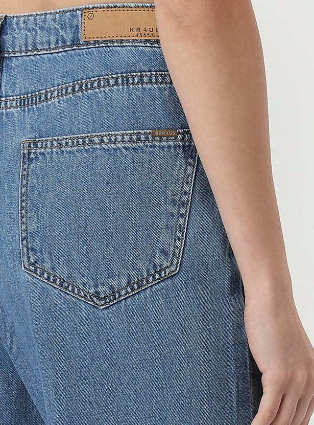 KRAUS Medium Wash Wide Leg High-Rise Jeans