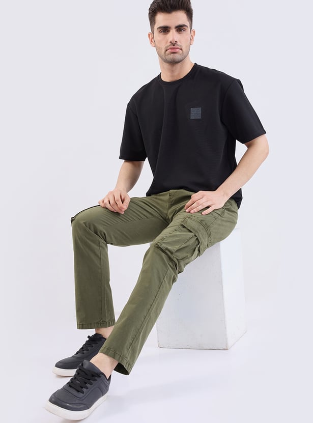SPYKAR Solid Regular Fit Cargos
