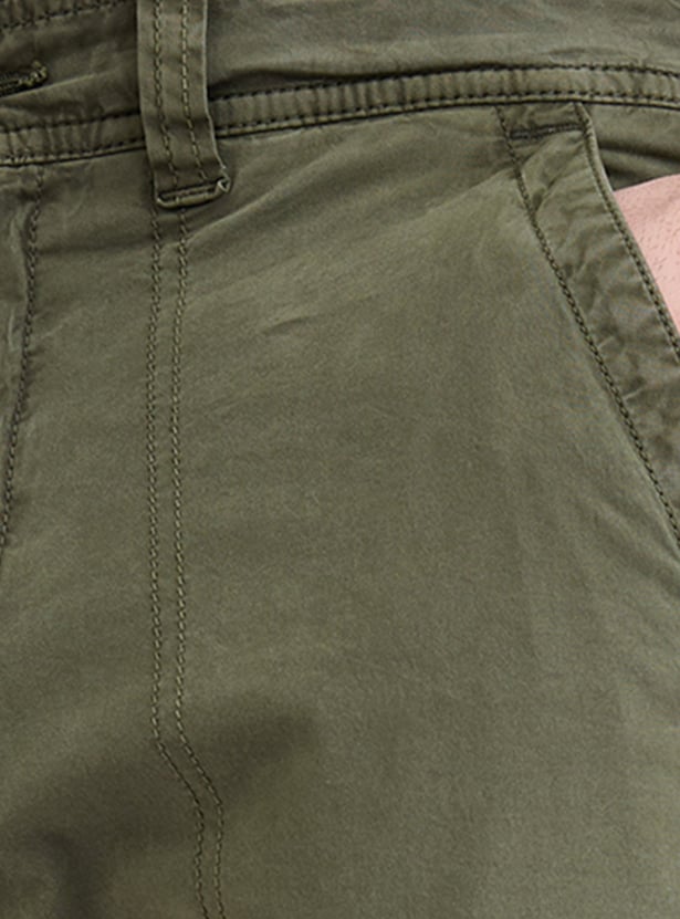 SPYKAR Solid Regular Fit Cargos