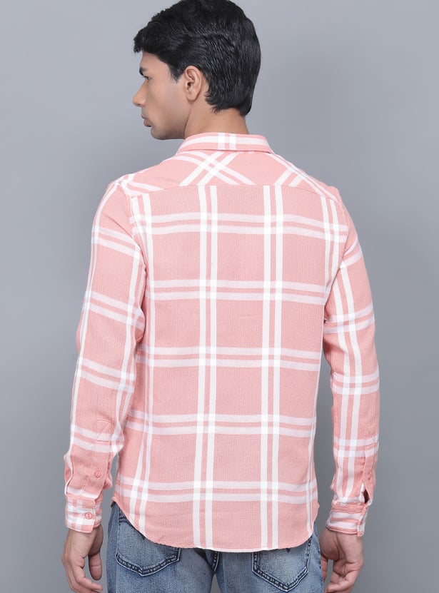 SPYKAR Checked Knit Slim Fit Shirt