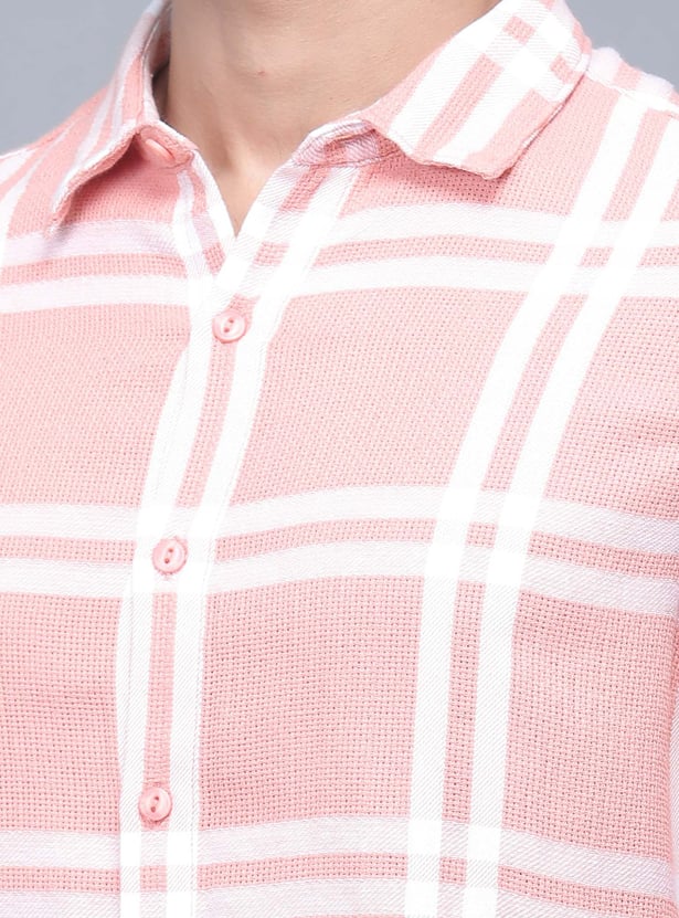 SPYKAR Checked Knit Slim Fit Shirt