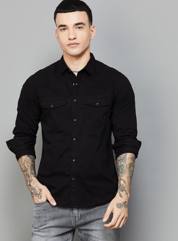 SPYKAR Solid Slim Fit Shirt