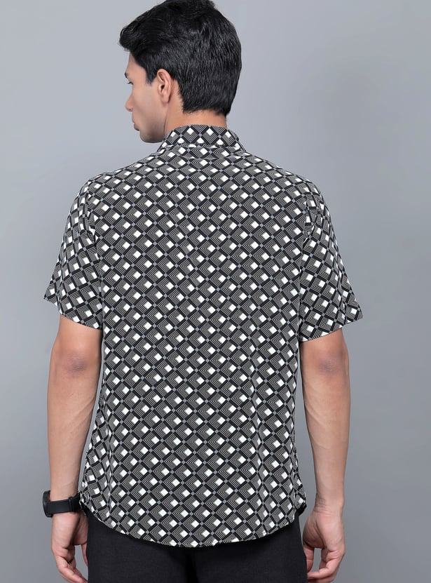 SPYKAR Geometric Print Slim Fit Shirt