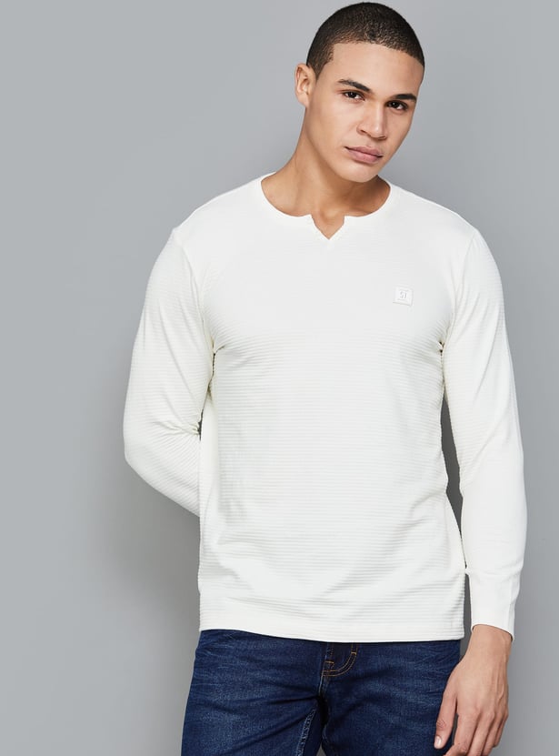 SPYKAR Knitted Henley T-shirt