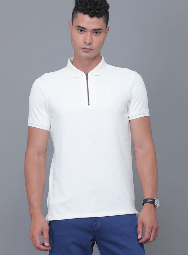 SPYKAR Waffle Textured Polo T-shirt