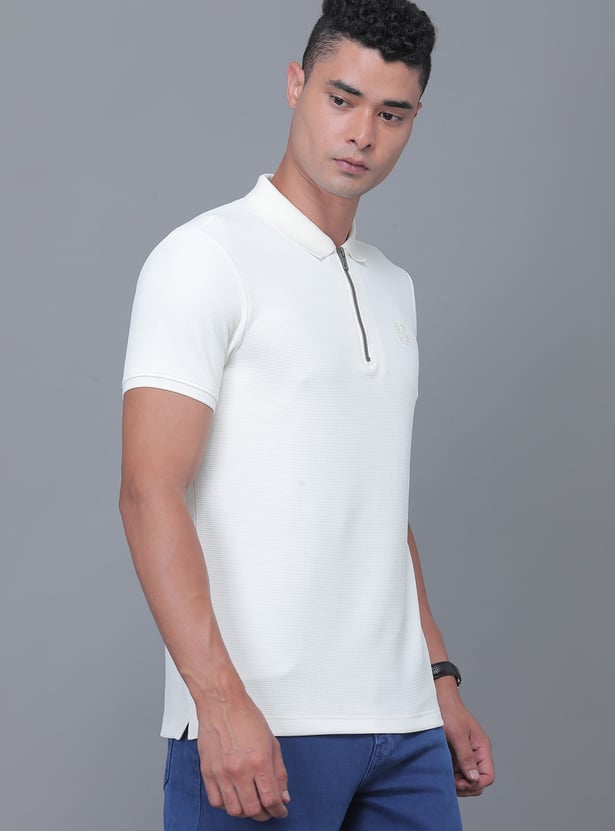 SPYKAR Waffle Textured Polo T-shirt
