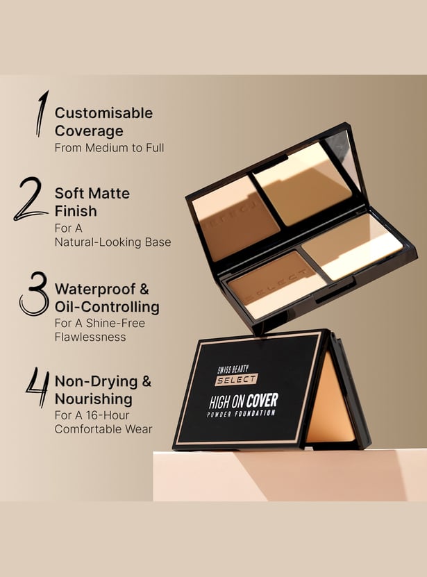 SWISS BEAUTY Select High On Cover Powder Foundation - Light Natural - 5.5g