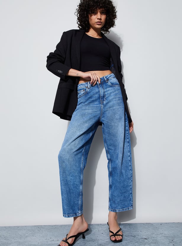 GINGER Washed High-Waist Jeans