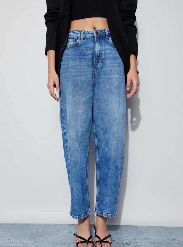 GINGER Washed High-Waist Jeans