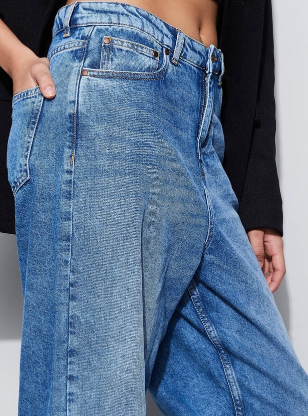 GINGER Washed High-Waist Jeans