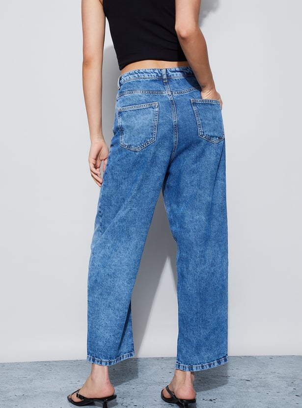 GINGER Washed High-Waist Jeans