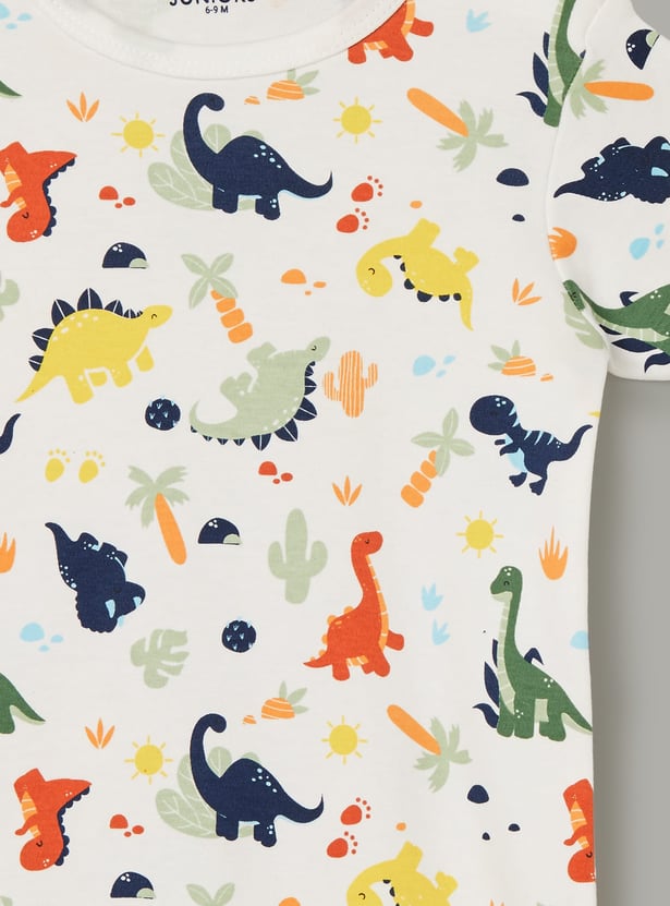 JUNIOR BABY Boys Printed Romper - Pack of 3