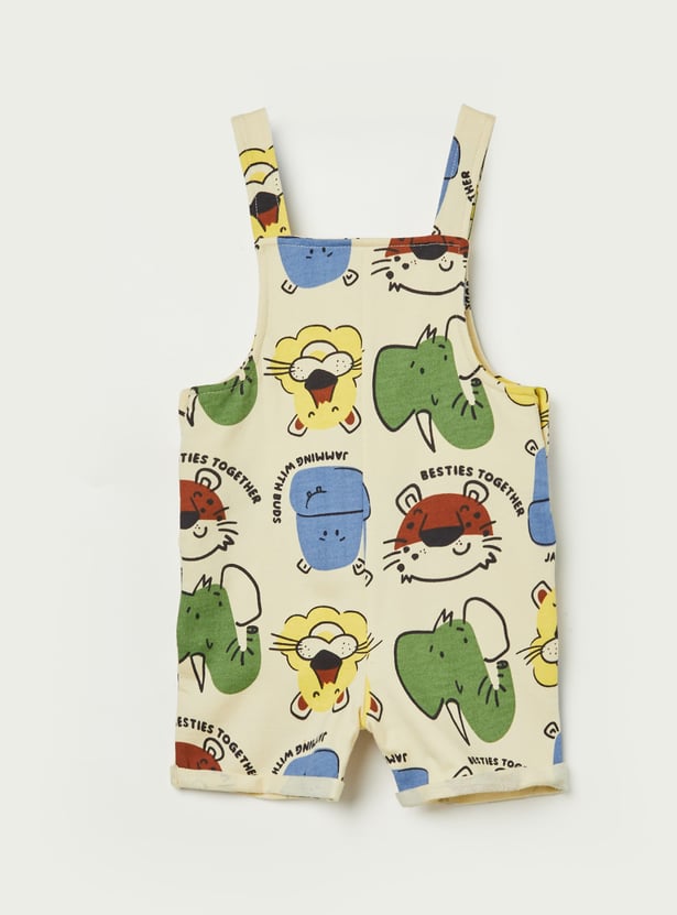 JUNIORS Boys Printed Dungaree and T-shirt Set