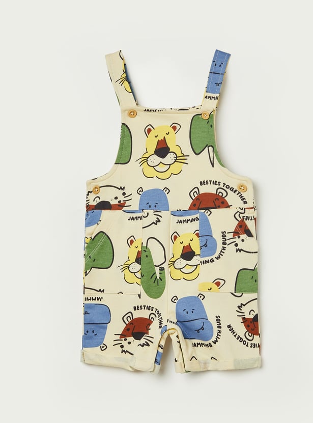 JUNIORS Boys Printed Dungaree and T-shirt Set