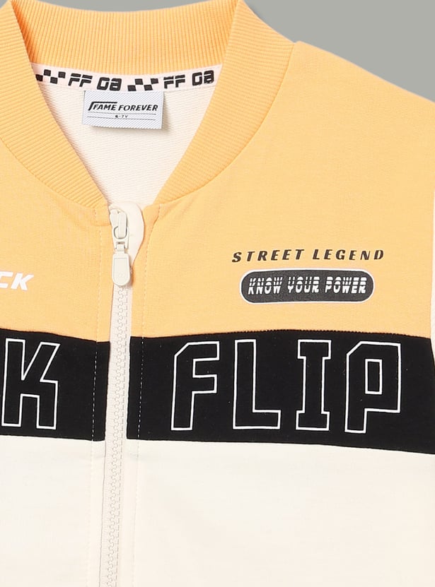FAME FOREVER Boys Colourblock Zip-Up Sweatshirt