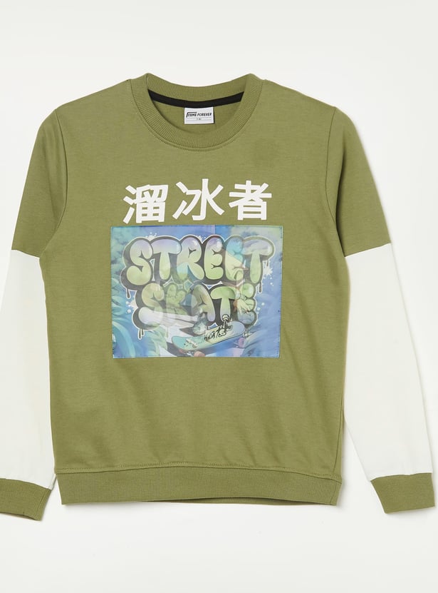 FAME FOREVER Boys Graphic Print Sweatshirt
