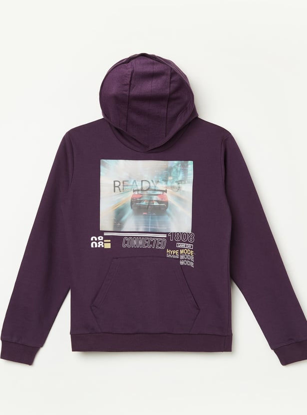 FAME FOREVER Boys Graphic Print Hooded Sweatshirt