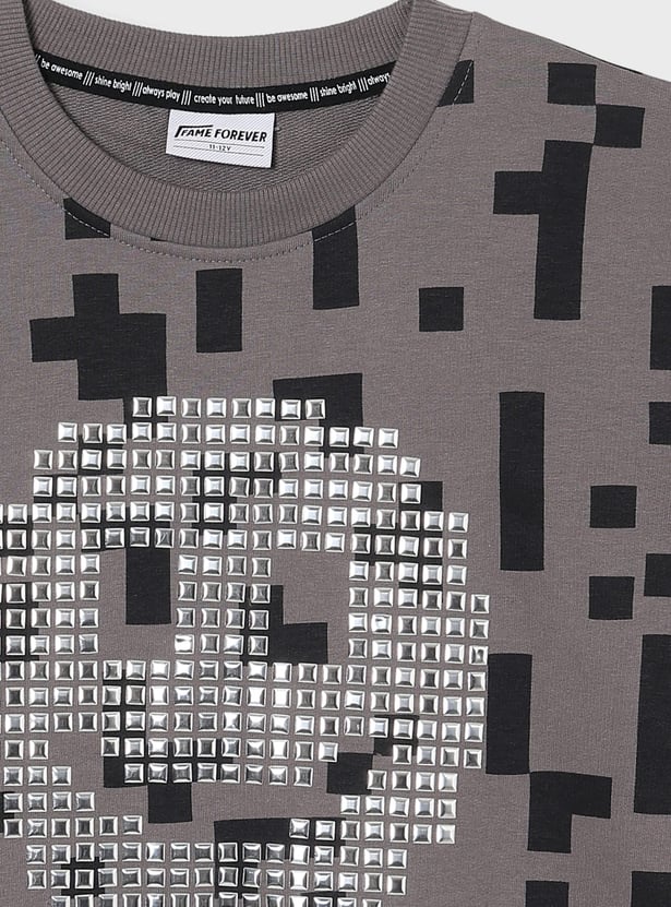 FAME FOREVER Boys Embellished Sweatshirt