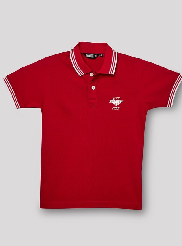 RUFF KIDS Boys Solid Polo T-shirt