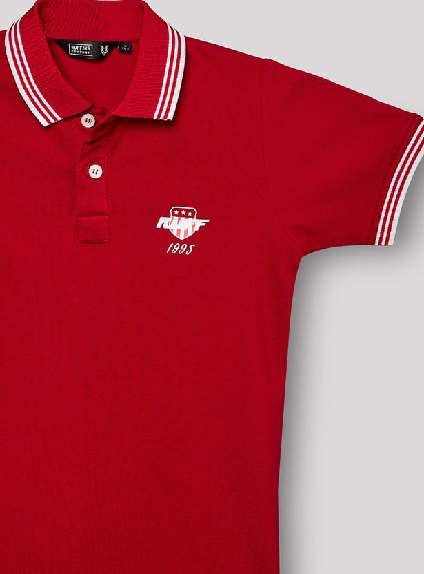 RUFF KIDS Boys Solid Polo T-shirt