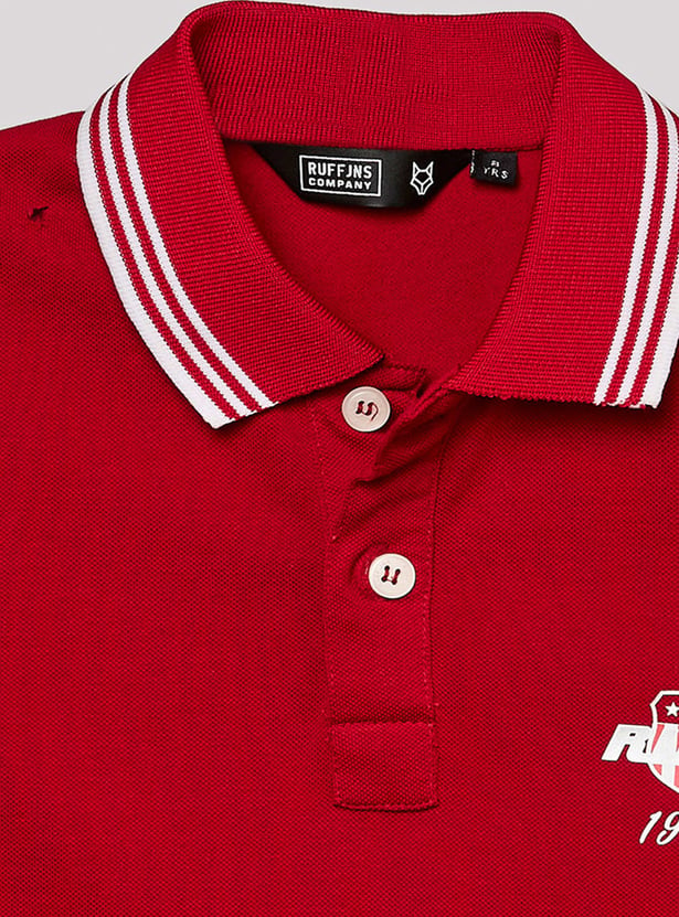 RUFF KIDS Boys Solid Polo T-shirt