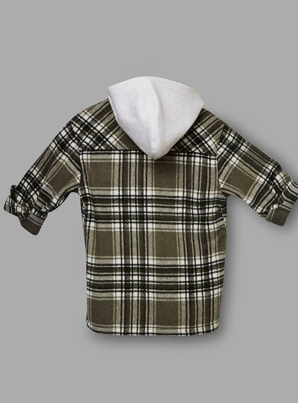 RUFF KIDS Boys Checked Hooded Shacket