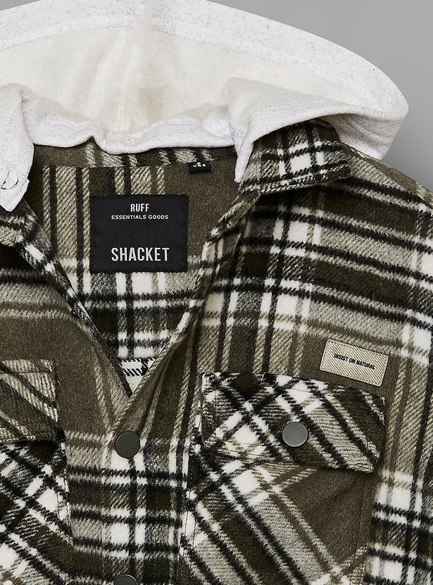 RUFF KIDS Boys Checked Hooded Shacket
