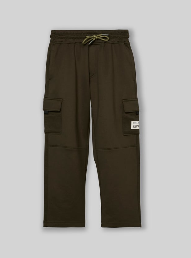 RUFF KIDS Boys Solid Cargo Track Pants