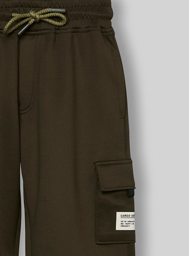 RUFF KIDS Boys Solid Cargo Track Pants