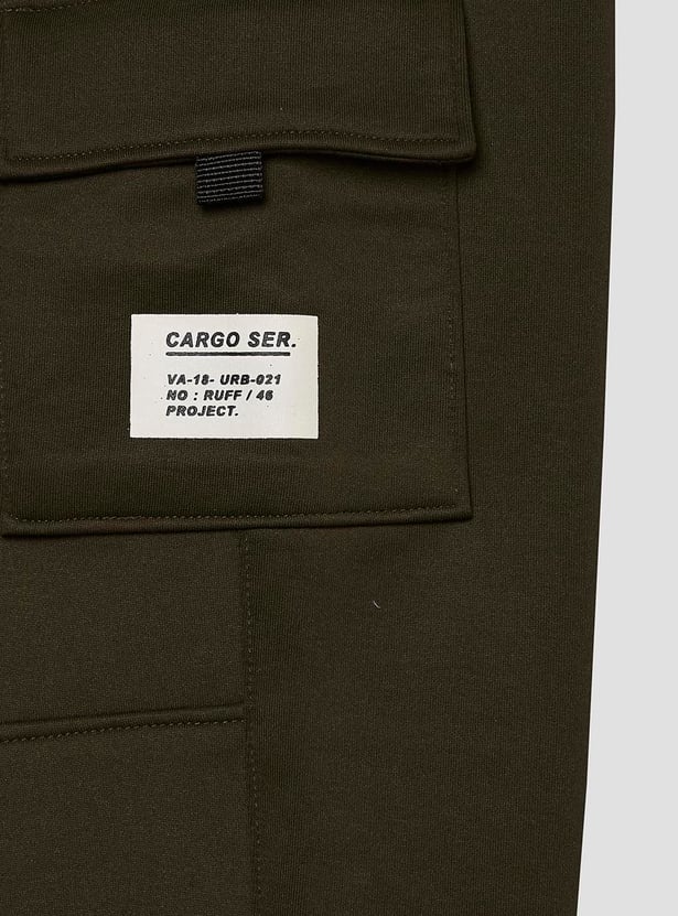RUFF KIDS Boys Solid Cargo Track Pants