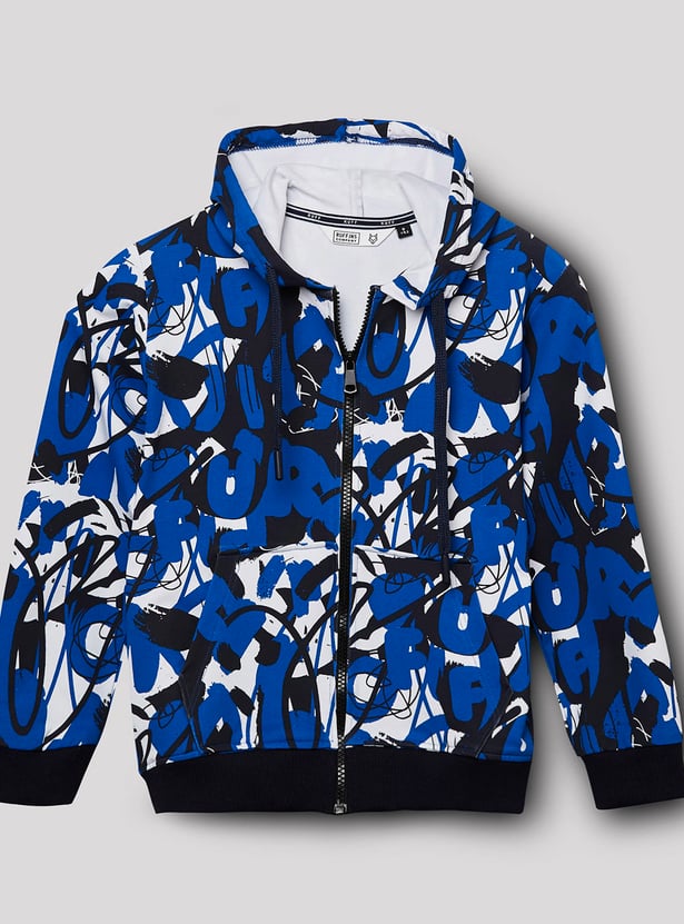 RUFF KIDS Boys Printed Hooded Sweatshirt