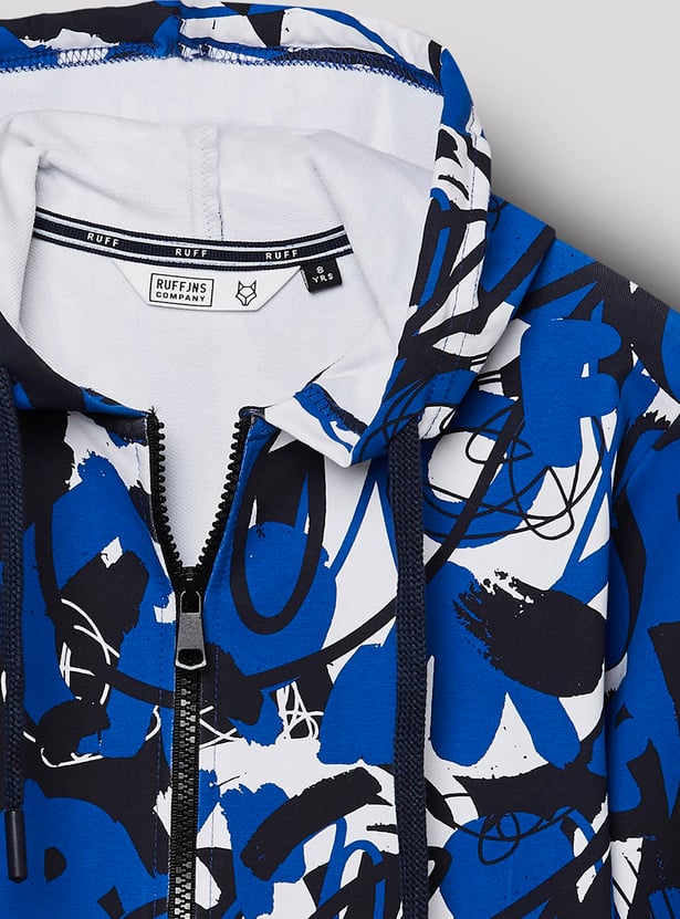 RUFF KIDS Boys Printed Hooded Sweatshirt