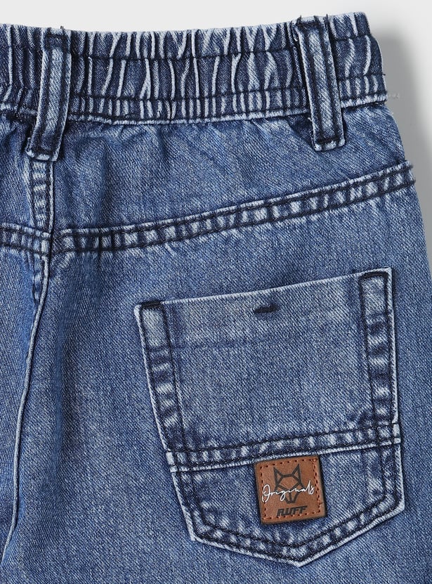 RUFF KIDS Boys Washed Straight Fit Cargo Jeans