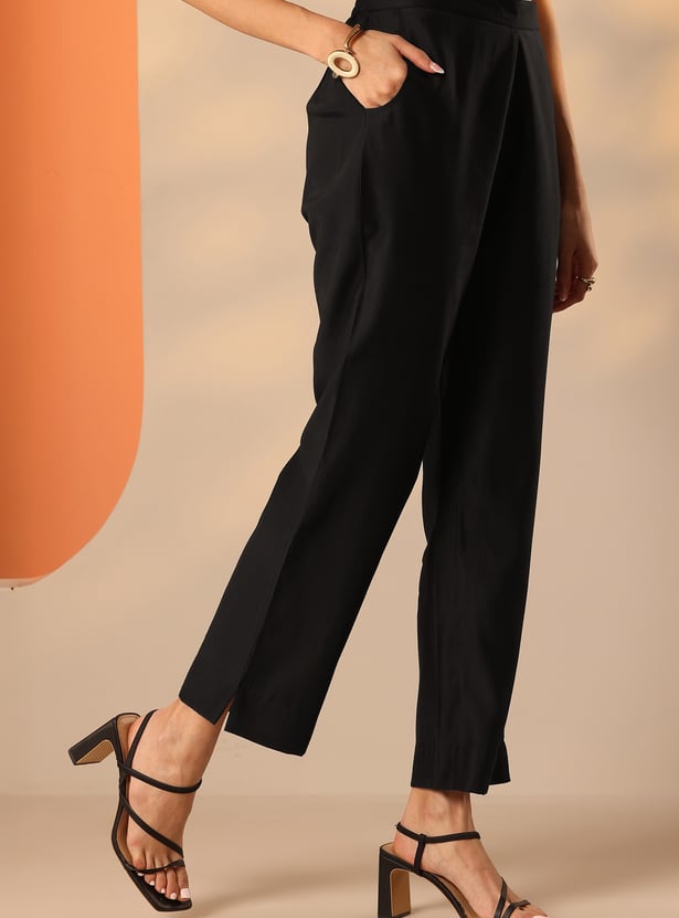 LIBAS Solid Straight Pants