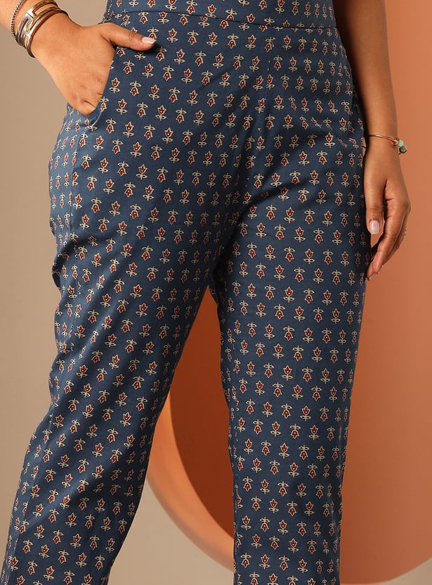 LIBAS Motif Print Straight Kurta Set