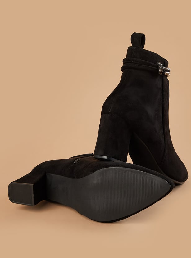 GINGER Embellished Block-Heel Ankle Boots