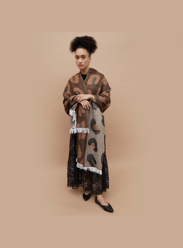 GINGER Patterned Tassel Detail Stole