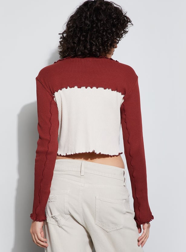 GINGER Colourblocked Crop Top