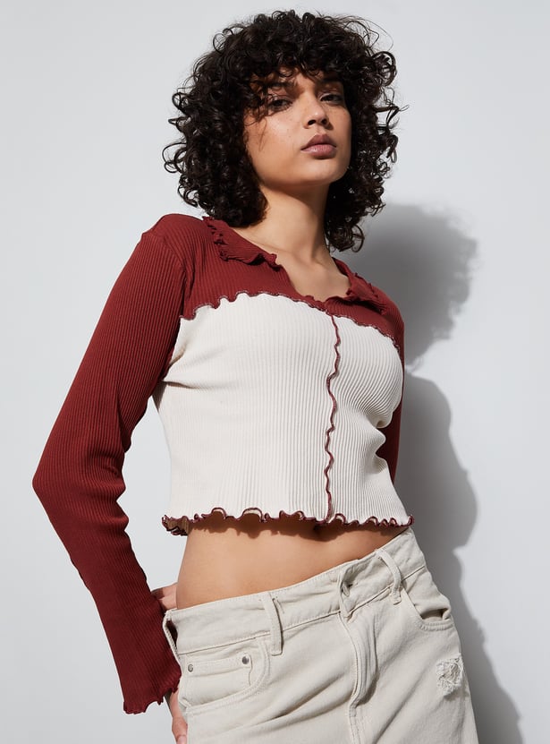 GINGER Colourblocked Crop Top