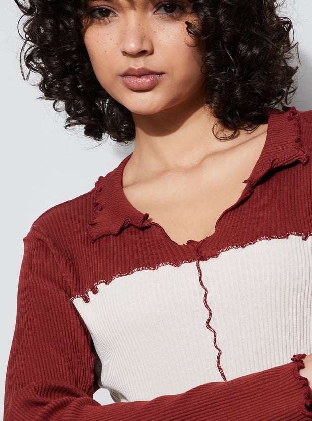 GINGER Colourblocked Crop Top
