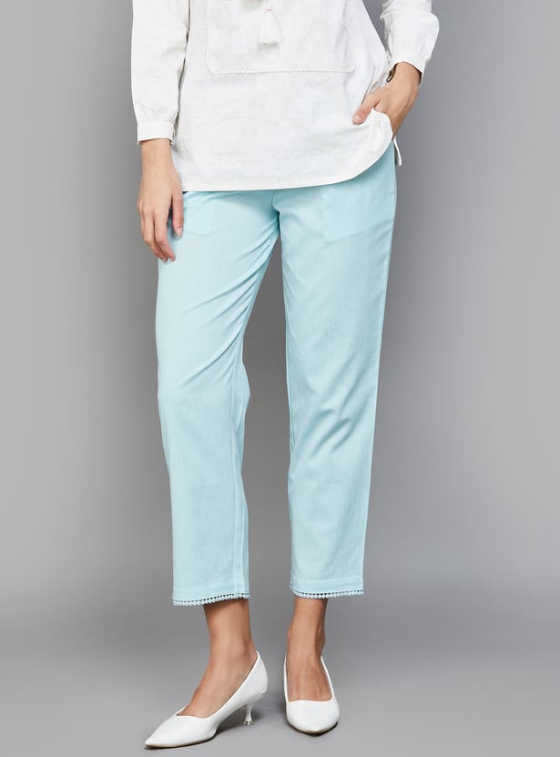 W Textured Straight Pants