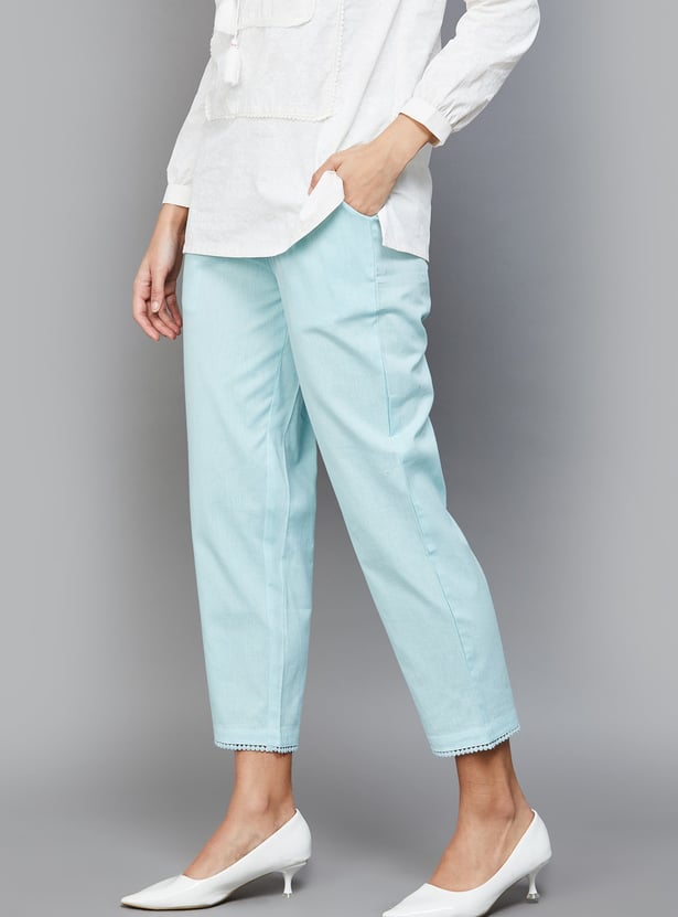 W Textured Straight Pants
