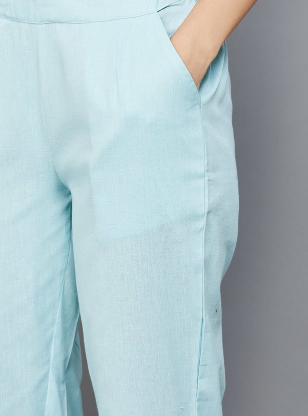 W Textured Straight Pants