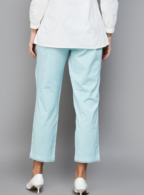 W Textured Straight Pants