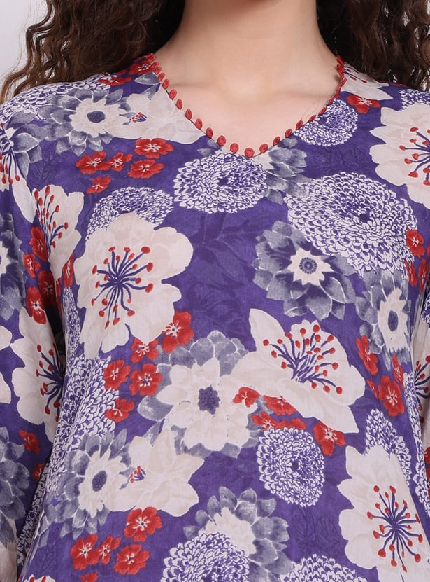 W Floral Print Straight Kurta Set