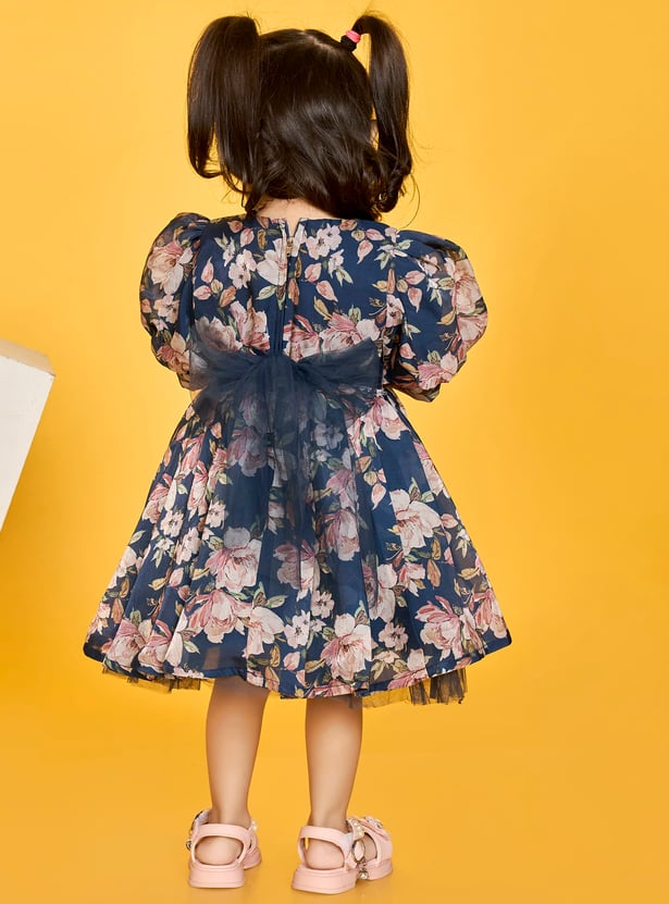 PEPPERMINT Girls Floral Print Layered Dress