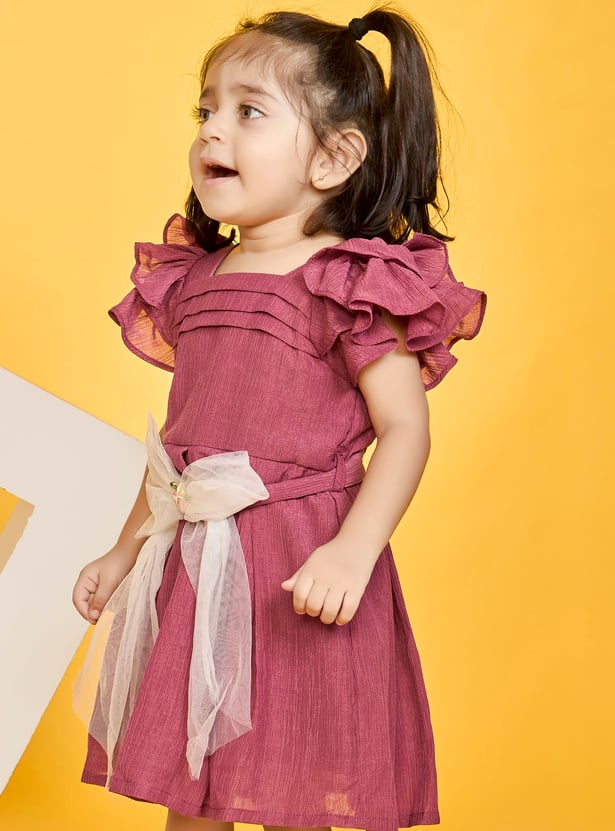 PEPPERMINT Girls Bow Applique Dress