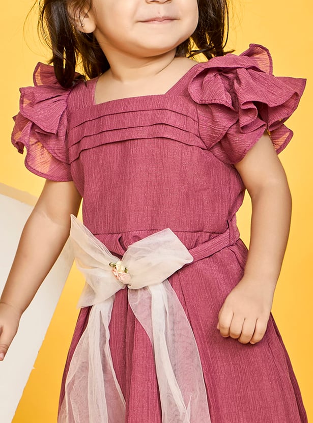 PEPPERMINT Girls Bow Applique Dress